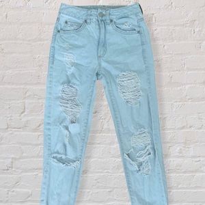Garage Distressed Mom Jeans